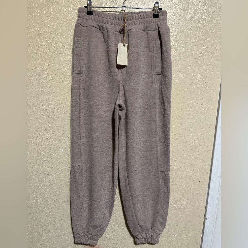 Anthropologie Easel Lounge Jogger Pant Soft Light Pink Side Small Mauve